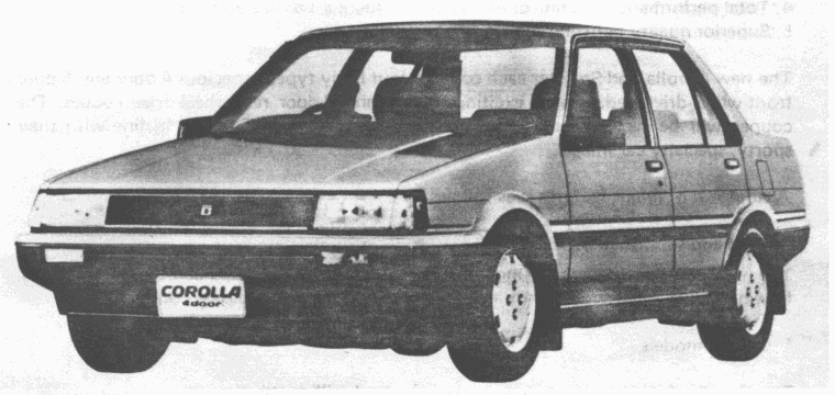 COROLLA SEDAN 4 DOOR 1500SE SALOON (E-AE81-EEHES)