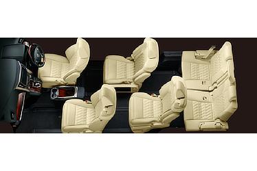 Alphard seating configuration (super-long-slide passenger seat in "double-triangle" mode)