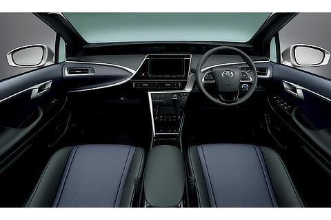 Toyota Mirai fuel cell sedan interior (Blue Black)