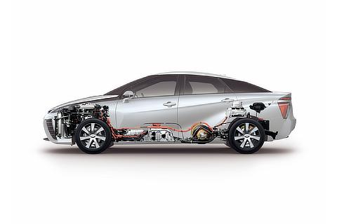 Toyota Mirai fuel cell sedan powertrain