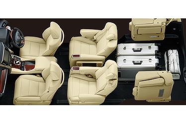 Vellfire seating configuration (third-row seats retracted to maximize cargo space)
